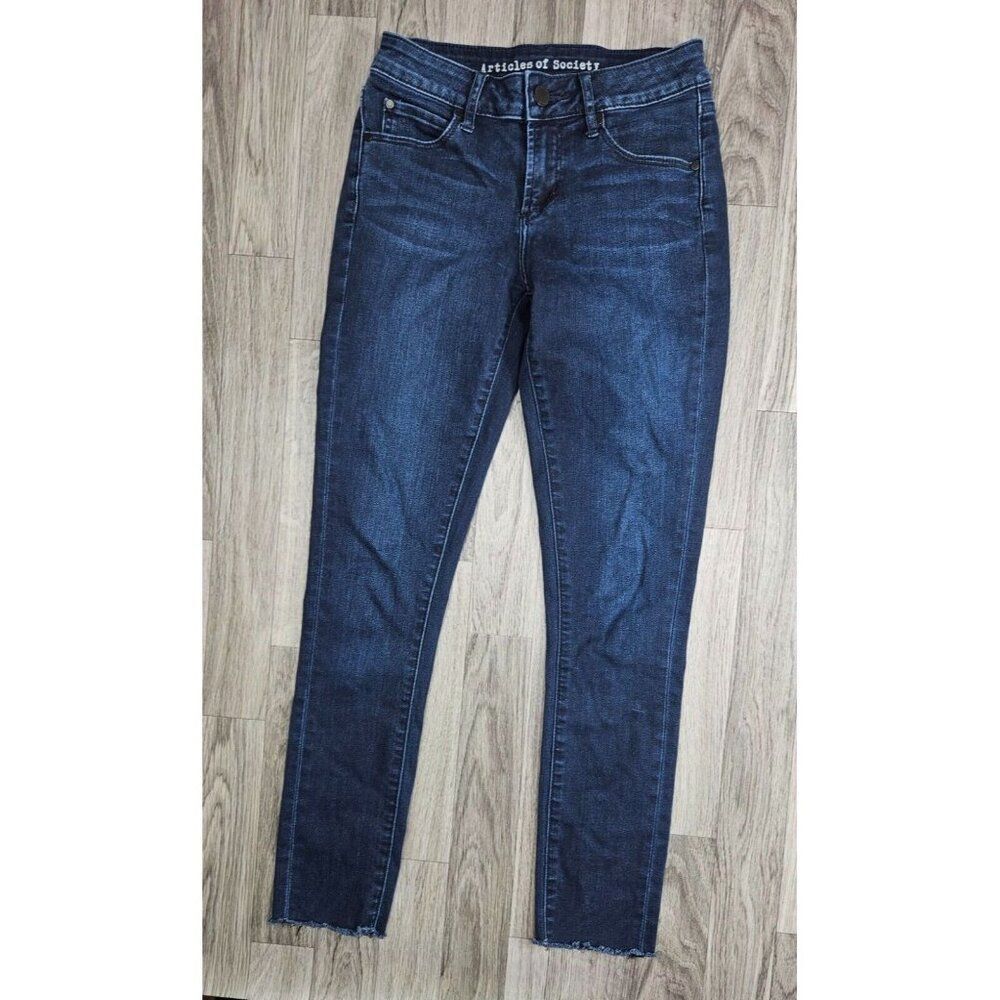 Articles Of Society Size 24‎ Fringe Hem Pockets Skinny Denim Blue Jeans